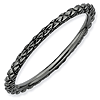 Black-plated Sterling Silver Stackable Criss-cross 1.5mm Ring