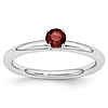 Sterling Silver Stackable Expressions Garnet Solitaire Ring
