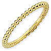 18kt Gold-plated Sterling Silver Stackable 1.5mm Beaded Ring