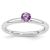 Sterling Silver Stackable Expressions Amethyst Solitaire Ring