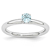 Sterling Silver Stackable Expressions Aquamarine Solitaire Ring