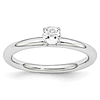 Sterling Silver Stackable Expressions White Topaz Solitaire Ring