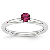 Sterling Silver Stackable Expressions Created Ruby Solitaire Ring