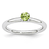 Sterling Silver Stackable Expressions Peridot Solitaire Ring