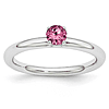 Sterling Silver Stackable Expressions 3/10 ct Pink Tourmaline Ring