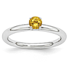 Sterling Silver Stackable Expressions Citrine Solitaire Ring