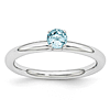 Sterling Silver Stackable Expressions Blue Topaz Solitaire Ring