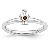 Sterling Silver Stackable Expressions Garnet Boy Ring