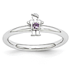 Sterling Silver Stackable Expressions Amethyst Boy Ring