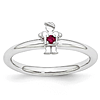 Sterling Silver Stackable Expressions Created Ruby Boy Ring