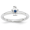 Sterling Silver Stackable Expressions Created Sapphire Boy Ring