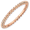 18kt Rose Gold-plated Sterling Silver Stackable 1.5mm Beaded Ring