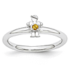 Sterling Silver Stackable Expressions Citrine Boy Ring
