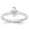 Sterling Silver Stackable Expressions Blue Topaz Boy Ring