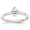 Sterling Silver Stackable Expressions Aquamarine Girl Ring