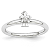 Sterling Silver Stackable Expressions White Topaz Girl Ring