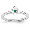 Sterling Silver Stackable Expressions Created Emerald Girl Ring