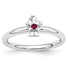 Sterling Silver Stackable Expressions Created Ruby Girl Ring