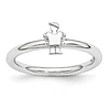 Sterling Silver Stackable Expressions Rhodium Boy Ring