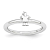 Sterling Silver Stackable Expressions Rhodium Girl Ring