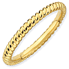 Gold-plated Sterling Silver Stackable 2.25mm Twisted Ring