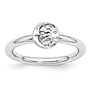 Sterling Silver Stackable Expressions Rhodium Sun Moon Ring