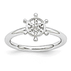 Sterling Silver Stackable Expressions Rhodium Ship's Wheel Ring