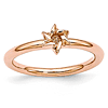 Sterling Silver Stackable Expressions Pink-plated Star of David Ring