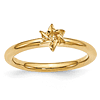 Sterling Silver Stackable Expressions Yellow-plated Star of David Ring