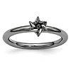 Sterling Silver Stackable Expressions Black-plated Star of David Ring