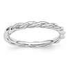 Sterling Silver Stackable Expressions Rhodium Twist Ring