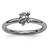 Sterling Silver Stackable Expressions Black-plated Turtle Ring