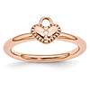 Sterling Silver Stackable Pink-plated Heart Padlock Ring