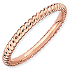 18kt Pink Gold-plated Sterling Silver Stackable 2.25mm Twisted Ring
