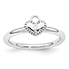 Sterling Silver Stackable Expressions Heart Padlock Ring