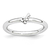 Sterling Silver Stackable Expressions Rhodium Key Ring