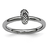 Sterling Silver Stackable Expressions Black-plated Flip Flop Ring