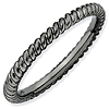 Sterling Silver Stackable Expressions 2.25mm Black-plated Twisted Ring