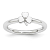 Sterling Silver Stackable Expressions Diamond Clover Ring
