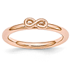 Sterling Silver Stackable Pink-plated Infinity Symbol Ring
