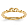 Sterling Silver Stackable Yellow-plated Infinity Symbol Ring