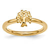 Sterling Silver Stackable Expressions Yellow-plated Tree Ring