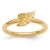 Sterling Silver Stackable Expressions Yellow-plated Angel Wing Ring