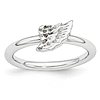 Sterling Silver Stackable Expressions Angel Wing Ring