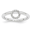Sterling Silver Stackable Expressions Halo Diamond Ring