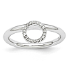 Sterling Silver Stackable Large Halo Diamond Ring