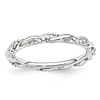 Sterling Silver Stackable Expressions Beaded Twist Ring