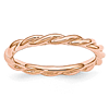 Sterling Silver Stackable Expressions Pink-plated Twist Ring