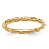 Sterling Silver Stackable Expressions Yellow-plated Twist Ring