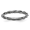 Sterling Silver Stackable Expressions 2.25mm Black-plated Twist Ring